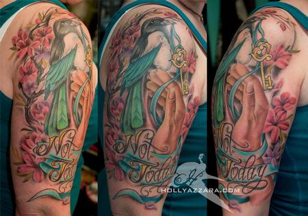 Holly Azzara - Bird in Hand Half Sleeve Color Spread